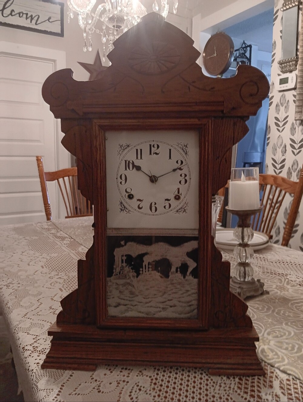 Seth Thomas White Fleet No.298B Peace Clock Cir. 1900's